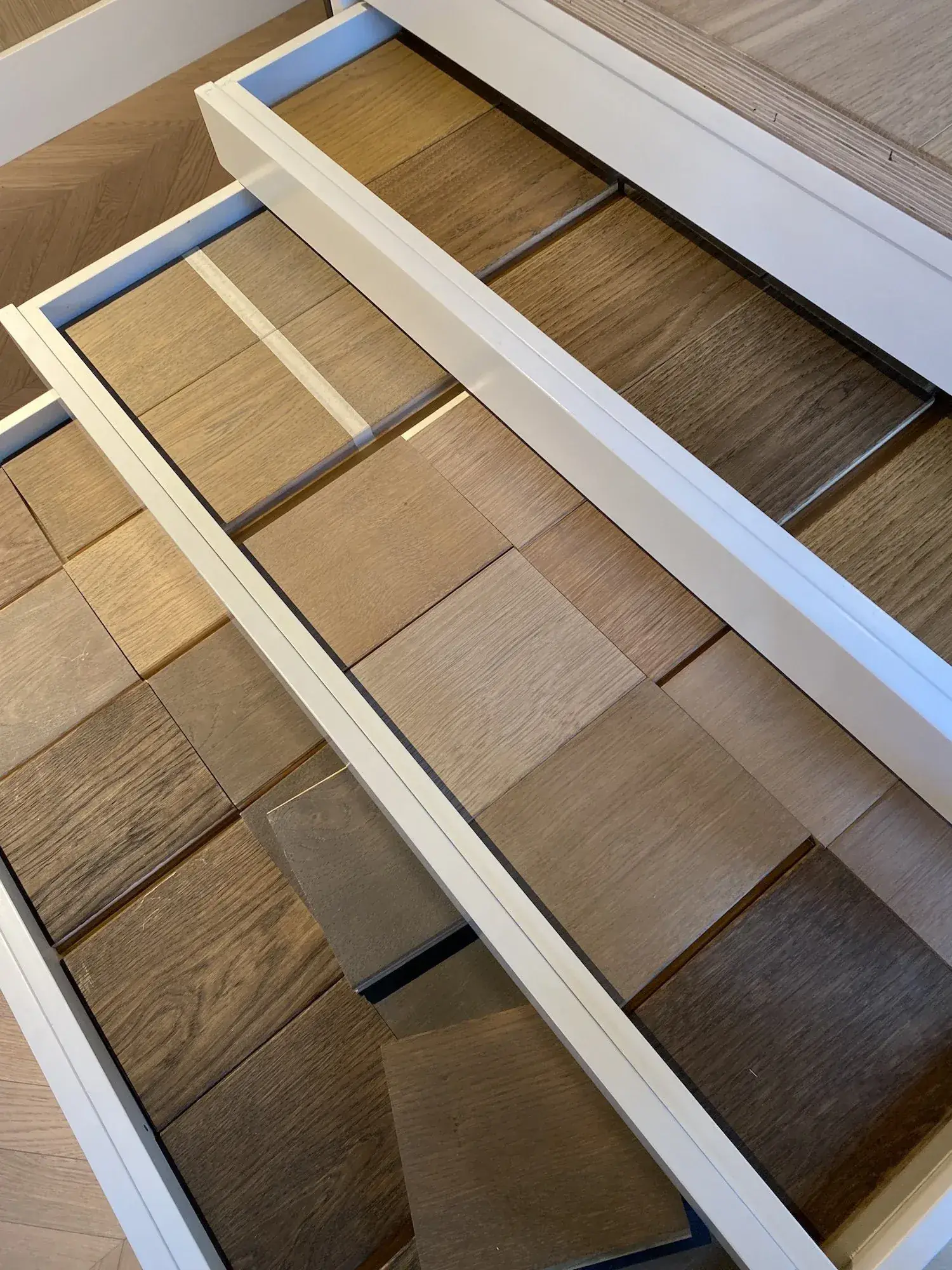 Materialprøver i Skógr showroom
